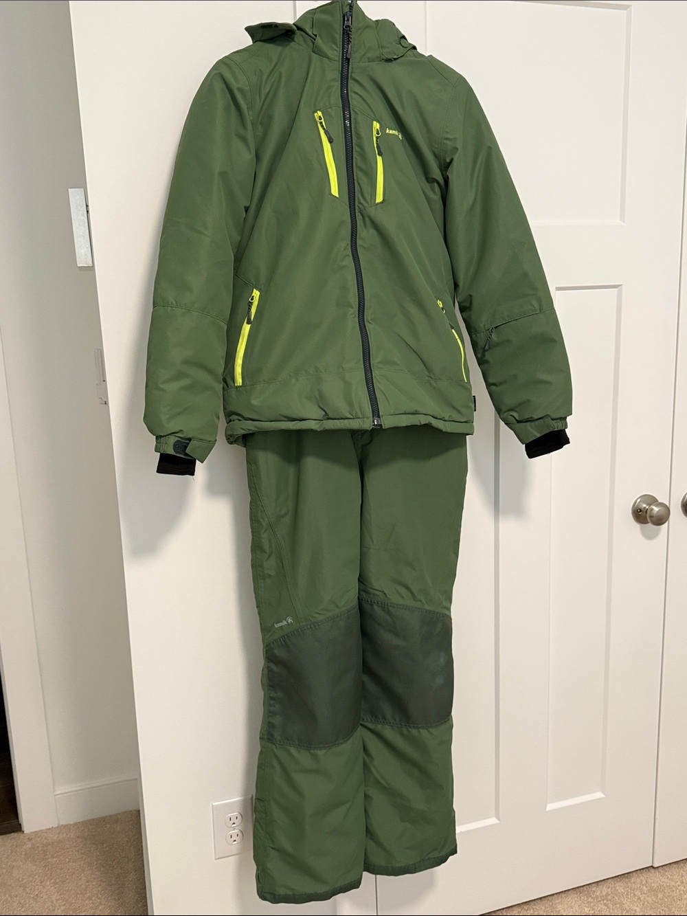 Kamik Green snowsuit. Size 16.